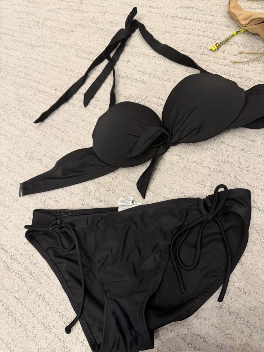 H&M Black Tie-Front Push-Up Bikini Set - Women Swim
